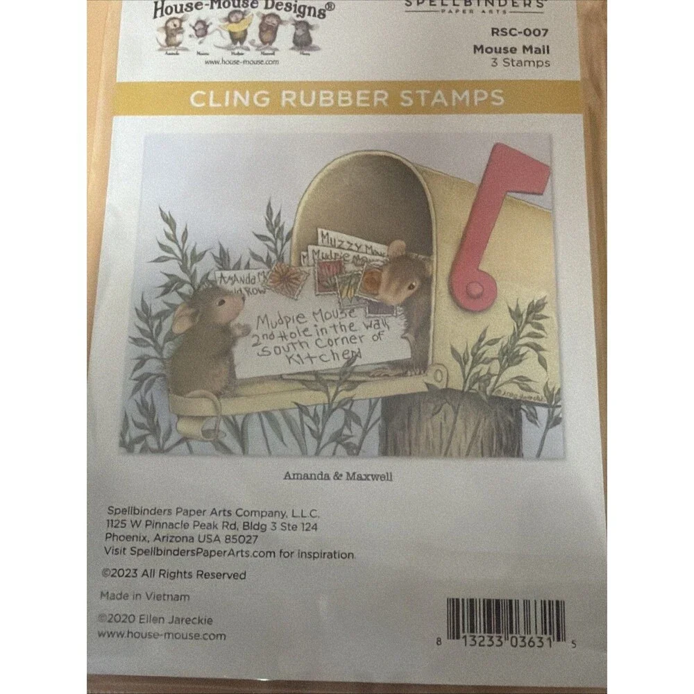 Lot Of 4 House Mouse Cling Rubber Stamps NEW Spellbinders